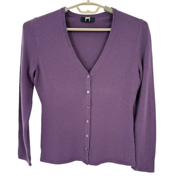 Saks Fifth Avenue Womens 100% Cashmere Cardigan Sweater Purple Size medium - Picture 1 of 6